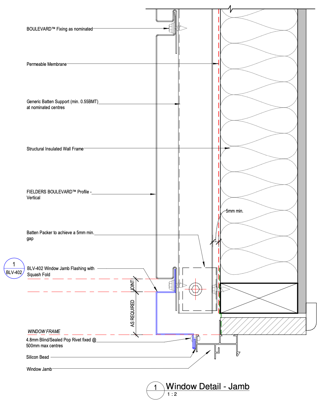 Boulevard™ Non-Cyclonic - Figure BL ID NC - B11-03a - Vertical Fix - Window Jamb Detail - Male